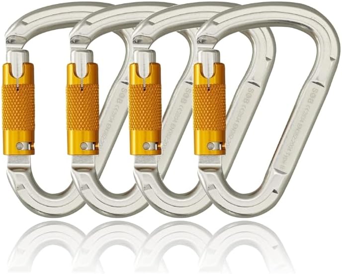 SOB Auto Locking Climbing Carabiner Clips,Heavy Duty Asymmetrical Carabiner Connector Used for Rappelling Gear Rescue Outdoor Projects Dog Leash - Image 1
